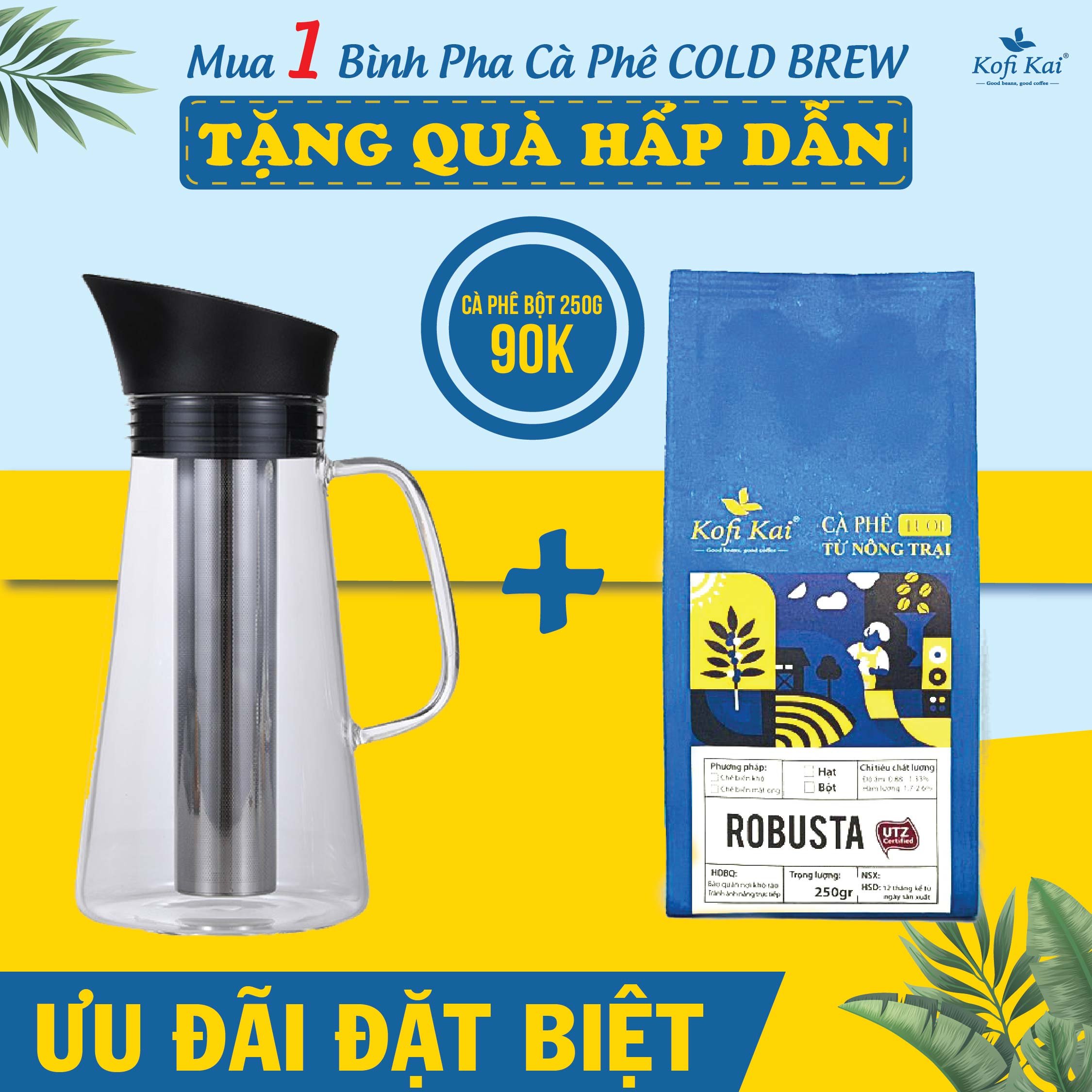 [HCM]Bình pha cà phê Cold Brew 1200ml