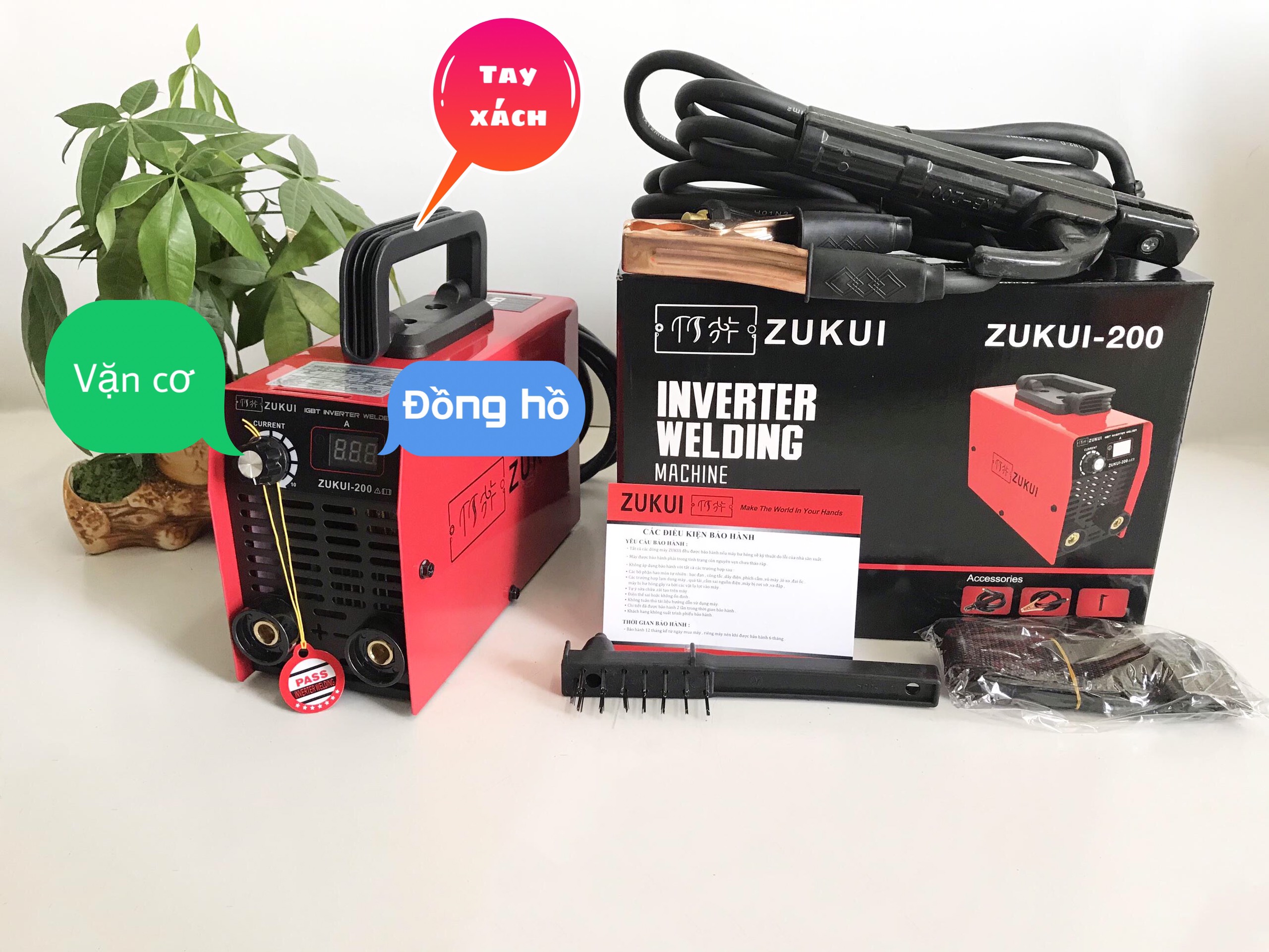 Máy hàng que mini gia đình ZUKUI 200 hàn que 2li6 moter đồng Bảo hành 1 năm