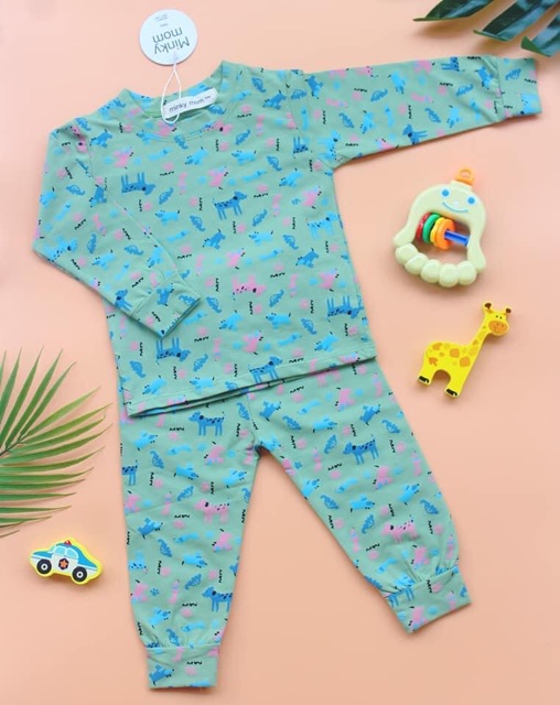 Bộ Minky Thun Lạnh Cho Bé Từ 6-18Kg
