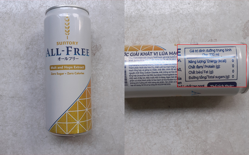 [HCM]LỐC 6 LON NƯỚC GIẢI KHÁT VỊ LÚA MẠCH SUNTORY ALL-FREE