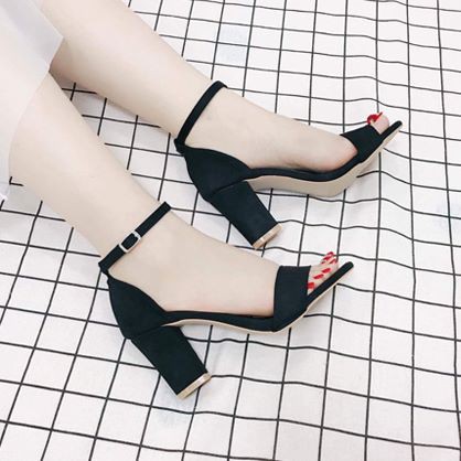 [HCM]giày sandal gót vuông 7 phân big size 40 41 42 43 44