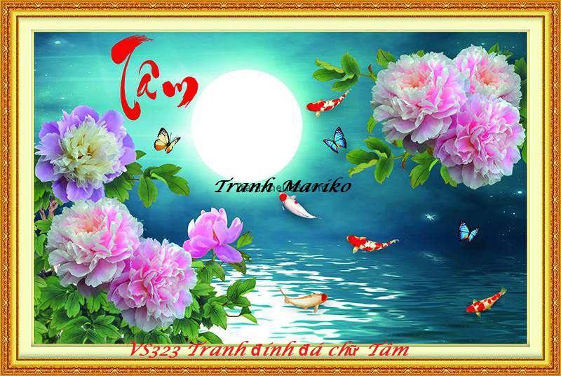 [HCM]Tranh đính đá Tâm kích thước nhỏ ✅90×60 cm -️ VS323 Tranh Mariko