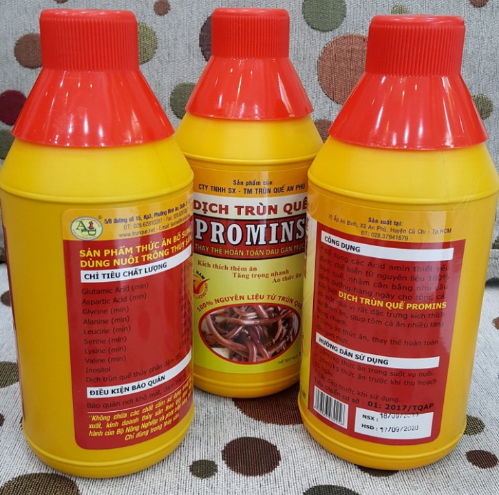 Combo 3 chai dịch trùn quế Promins cho cá tra