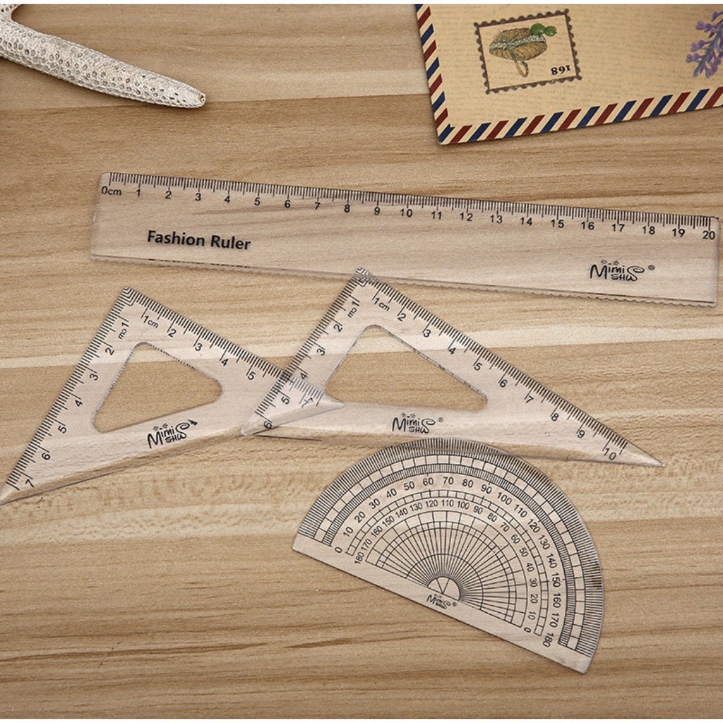 Bộ thước kẻ 20cm, Bộ eke 20cm, đo độ