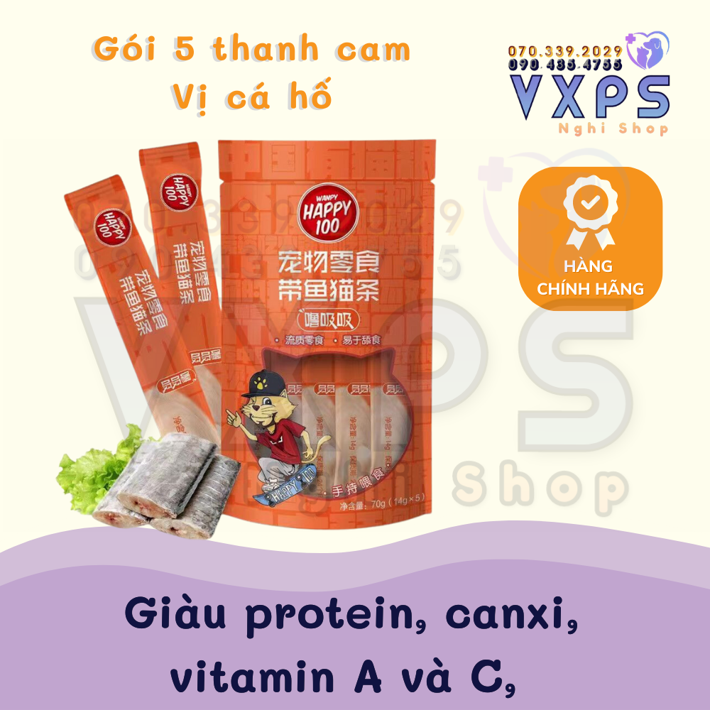 [GIẢM ĐẾN 20% Ở XU] Soup Thưởng Wanpy Happy 100 (14g x 5 Thanh) - Súp Thưởng Cho Mèo