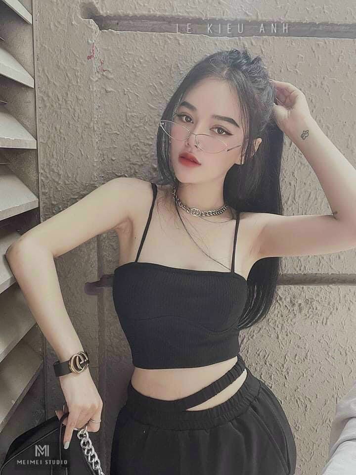 ÁO CROPTOP 2 DÂY GÂN MÚT NGỰC NỮ TÍNH