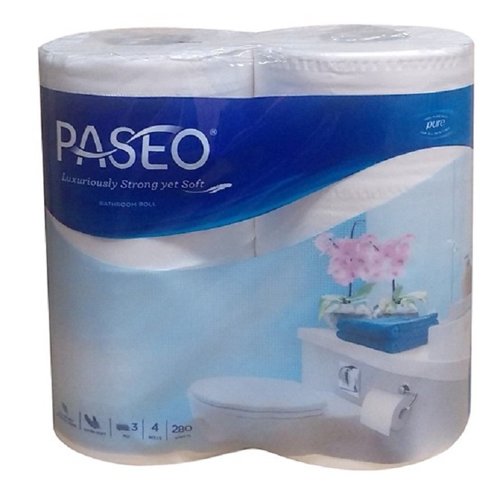 Giấy vệ sinh Paseo 4 cuộn ( 3 lớp ) in hoa