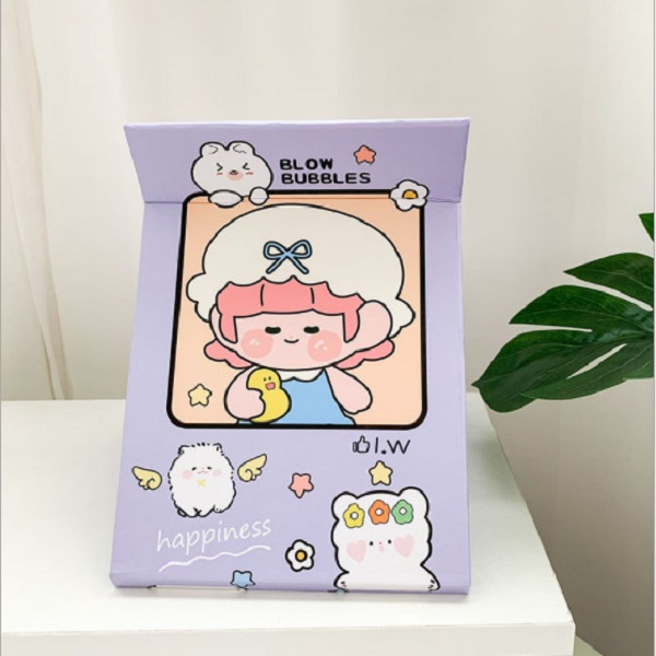 [Ảnh thật] [Có sẵn] Gương bìa gập cỡ lớn hình cô gái cực dễ thương BAG U GUONGCOGAI295