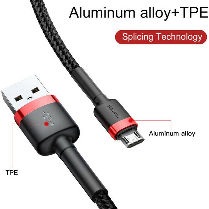 Cáp sạc nhanh Baseus Cafule Micro USB 1M cho Smartphone Android Samsung/ Xiaomi/ Oppo/ Asus/ Huawei (2.4A, Quick charge 3.0)
