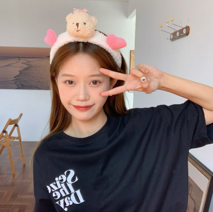Băng Đô, Bờm Cài Tóc Gấu Phối Tim Siêu Cute M18