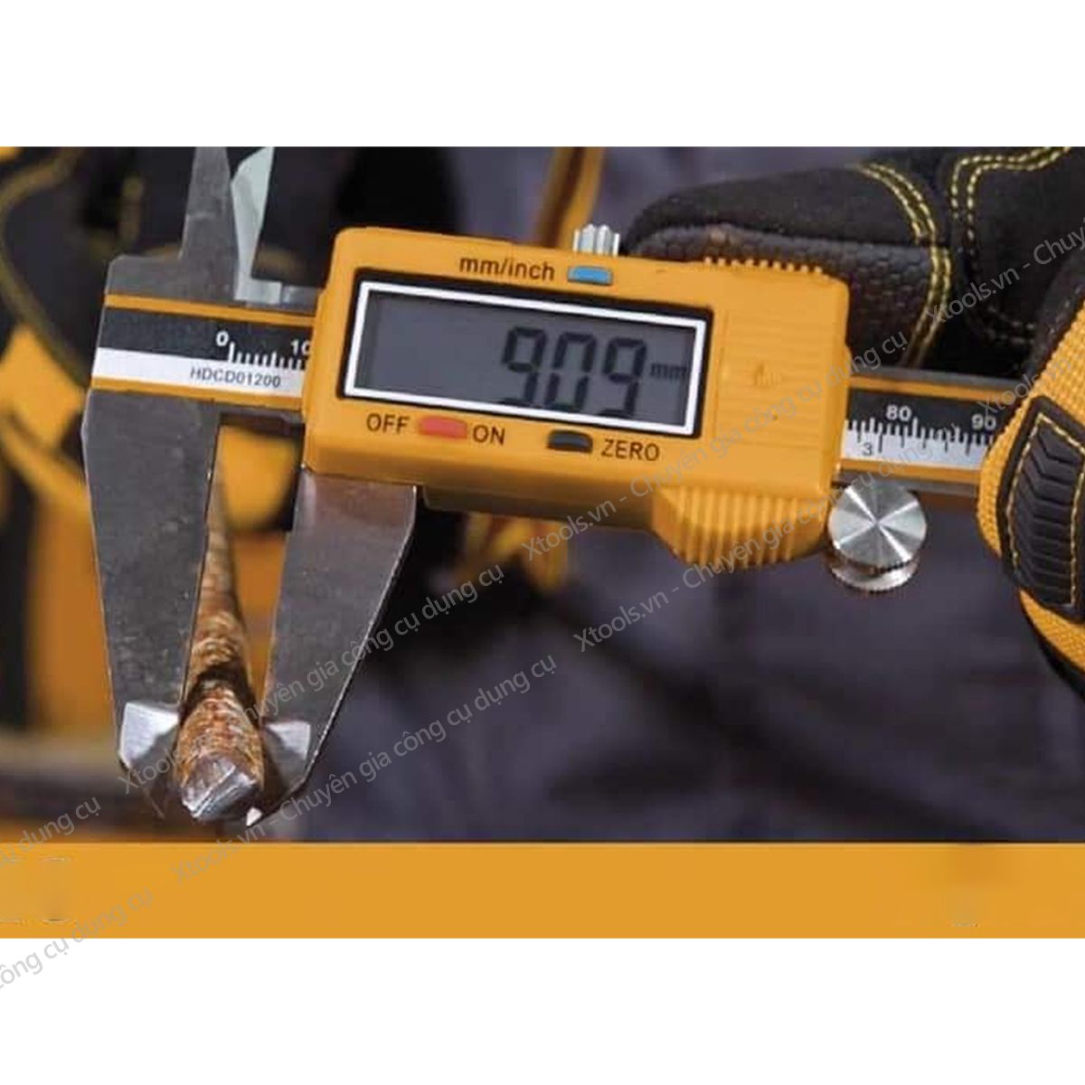 Thước kẹp điện tử HDCD01150 thước đo đường kính điện tử vỏ thước bằng nhựa. thay đổi số liệu đo hiển thị mét, inch