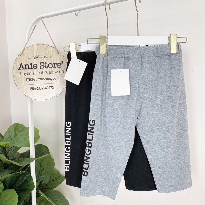 Quần Legging Nữ Dáng Lỡ In Chữ Quần Ôm Nữ Dáng Lửng Cạp Cao 2 Màu