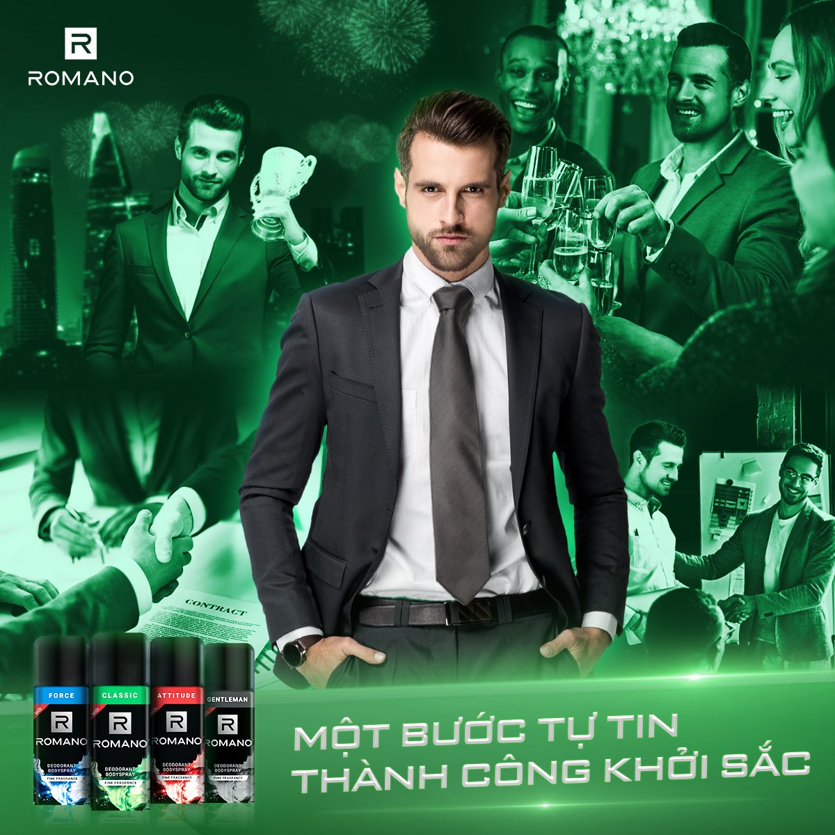 [HCM] Xịt khử mùi toàn thân Romano Classic 150ml