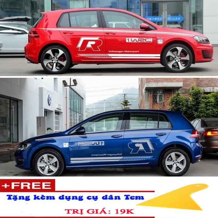 Bộ Tem dán 2 bên sườn Ô tô SUV mẫu D-598 (Tặng kèm dụng cụ dán Tem) - Mầu Trắng