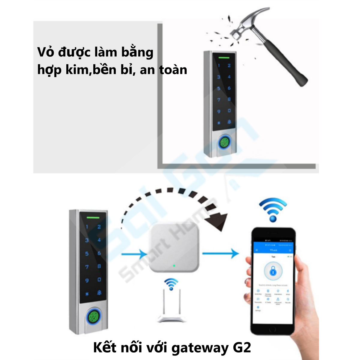 Đầu Đọc Vân Tay Quản Lý Qua App TT Lock Kết Nối Bluetooth (Hệ thống kiểm soát ra/vào Access Control)
