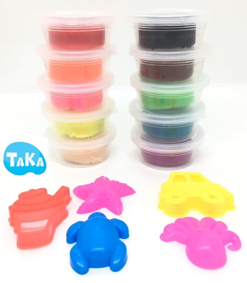 [HCM]Hộp 10 Màu Đất Nặn Bột Nặn Taka ( Tặng 5 khuôn)