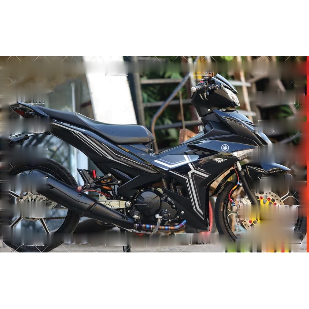 Tem rời yamaha exciter 150 y15zr chỉ xám trắng dán xe đen , shop ttx tem exciter 150 mã