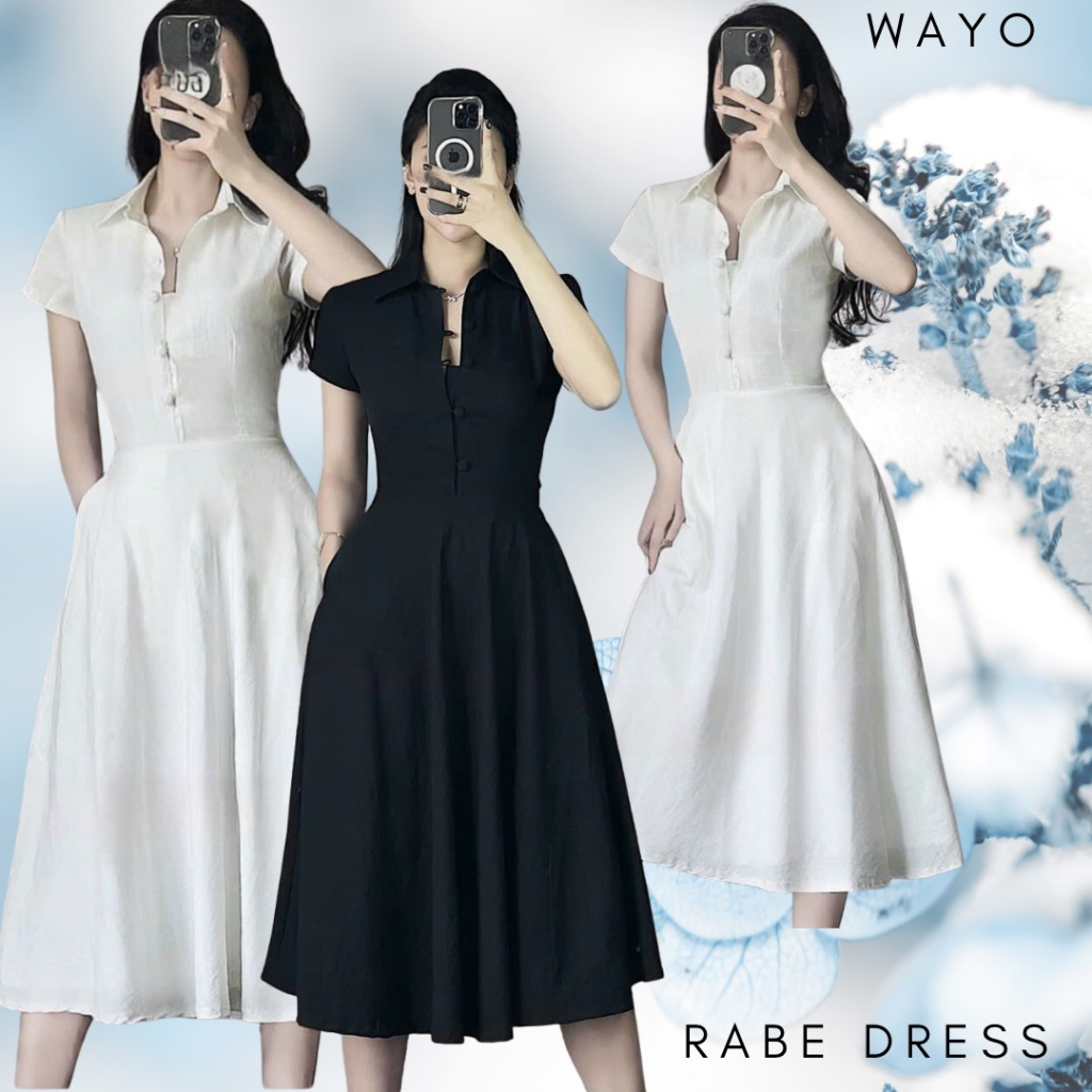 [Rabe Dress] Đầm WAYO sơ mi nút bọc thanh lịch sang trọng có túi