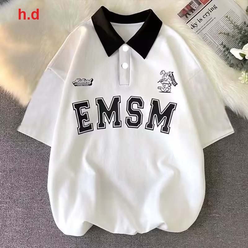 Áo polo  NAM NỮ form rộng tay lỡ unisex - emsm