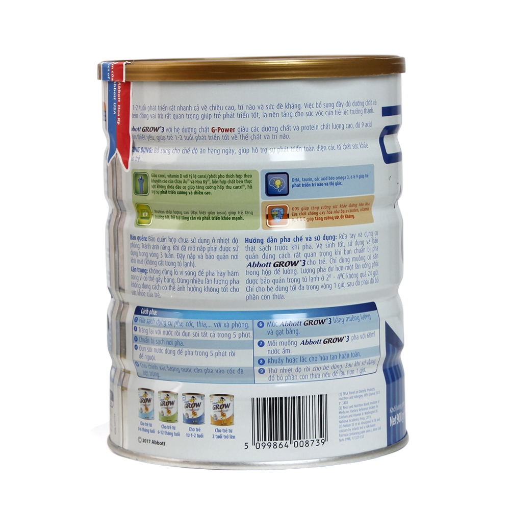 Sữa bột Abbott Grow 3 (900g)