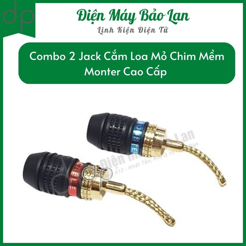 combo 02 Jack cắm loa mỏ chim mềm Monster cao cấp -dienmaybaolan