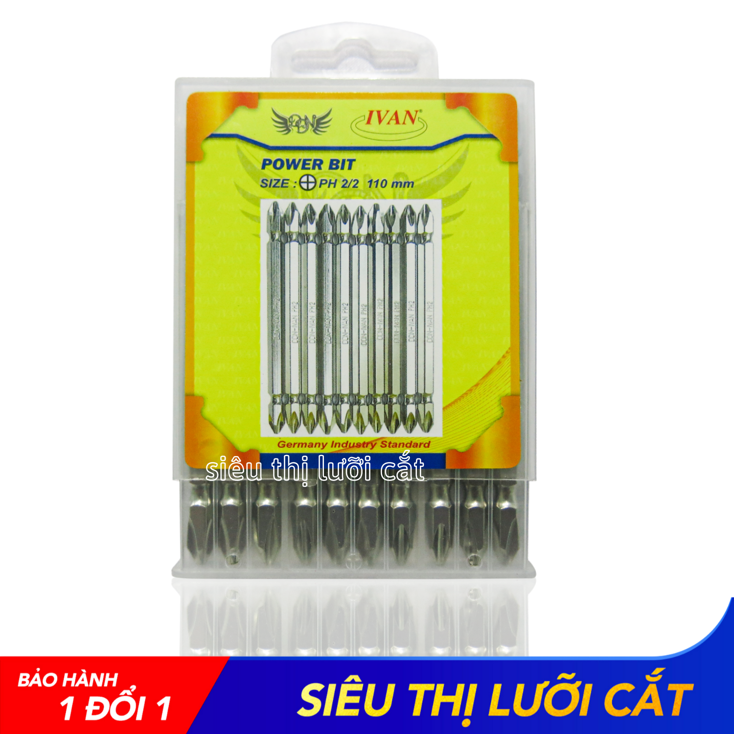 Đầu Vặn Vít (2 Đầu Bake) Cao Cấp Ivan Dài 110mm - Lực Hít Cực Mạnh (Hộp 10 Mũi)