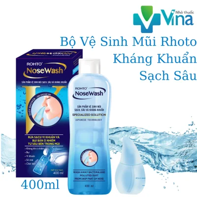 [HCM]Bộ Sản Phẩm Vệ Sinh Mũi Rohto NoseWash (1 Bình Vệ Sinh Mũi Easy Shower + 1Dung Dịch 400ml)