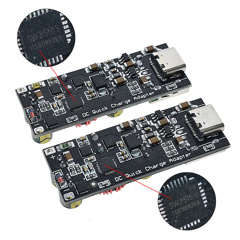 Mạch Sạc Nhanh Hỗ Trợ QC4.0 - PD3.0 - có Cổng USB Type-C (Mạch BUCK 6-35VDC ra cổng USB ,DIY chế sạc điện thoại)