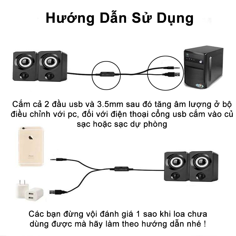 Loa máy tính để bàn âm thanh, chất lượng vượt trội -  loa vi tínhâm tần: 100Hz - 20KHz cam kết bảo hành 1 đổi 1 lmt01