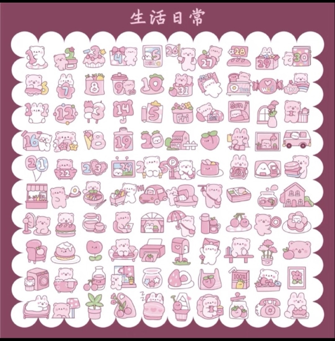 Set Sticker 200 miếng (100 mẫu x 2 miếng)