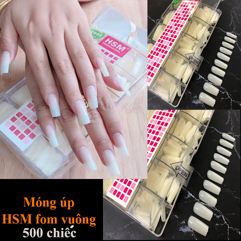 Hộp Móng Tay Giả HSM 500 chiếc đủ size từ 0 đến 9 gắn móng làm đẹp nail shop HNnails