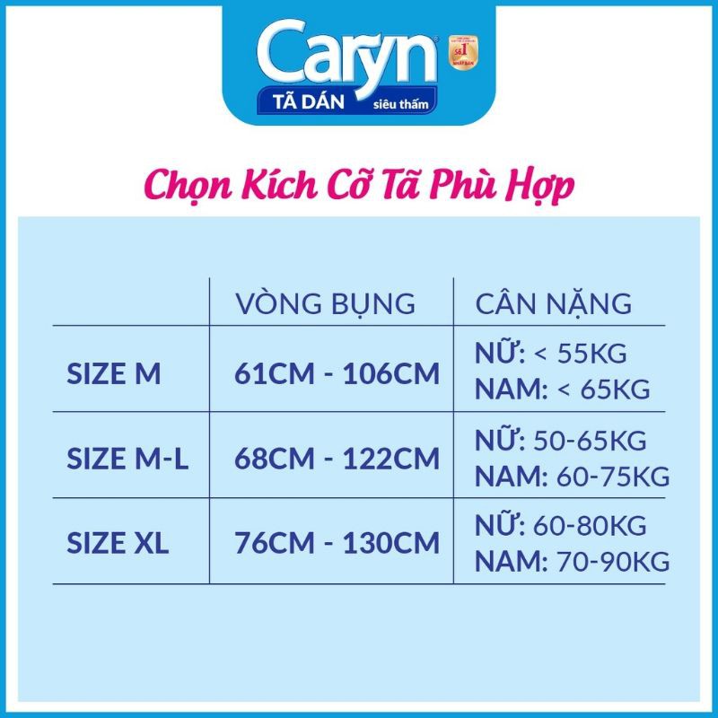 Tã dán người già CARYN M40/L40 miếng