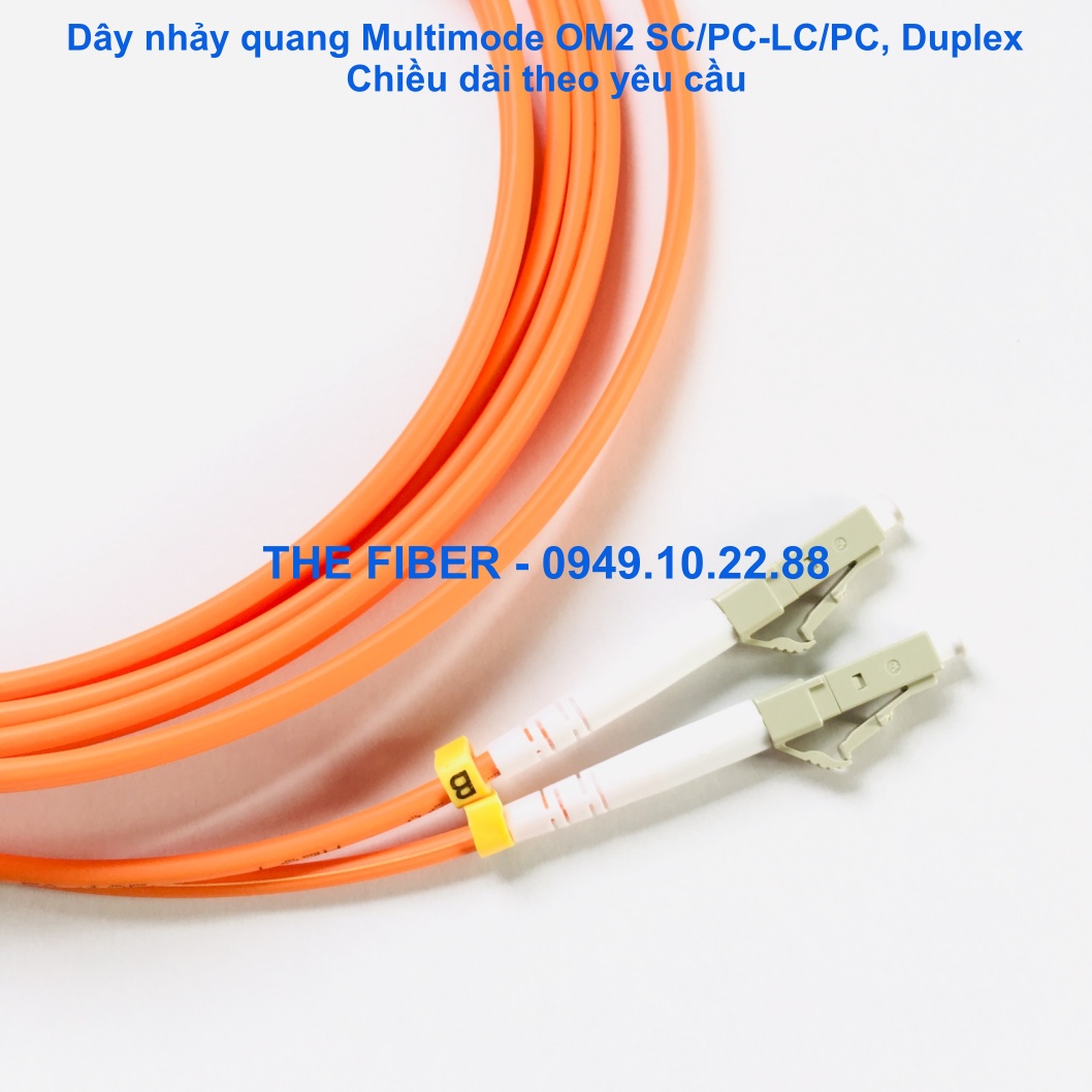 Dây nhảy quang Multimode OM2 SC/PC-LC/PC phi 3.0mm, Duplex - Chiều dài theo yêu cầu