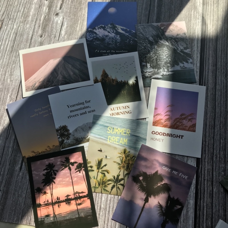 Postcard phong cảnh kèm sticker Set 10 tấm Pc006