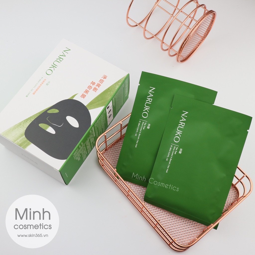 Mặt nạ kiểm soát dầu và mụn trà tràm Naruko Tea Tree 26ml/m (Bản Đài) 5.0