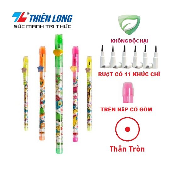 HỘP 20 cây bút chì khúc, bút chì rút Thiên Long PC-09