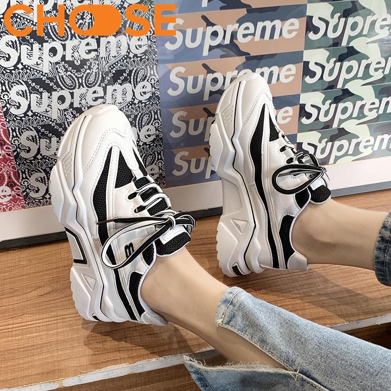[HCM]Giày Sneaker Nữ Năm 2020 Độn Đế Phong Cách Mới 2908