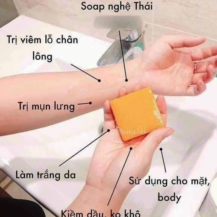 Xà phòng nghệ cam trắng da mụn thâm Thái Lan