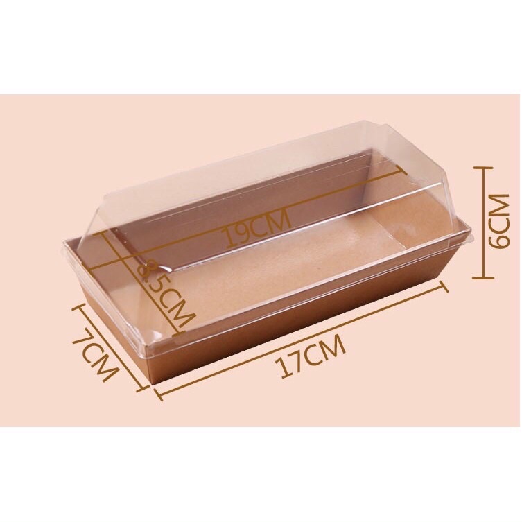 [HCM]50 Hộp giấy kraft đựng bánh chữ nhật
