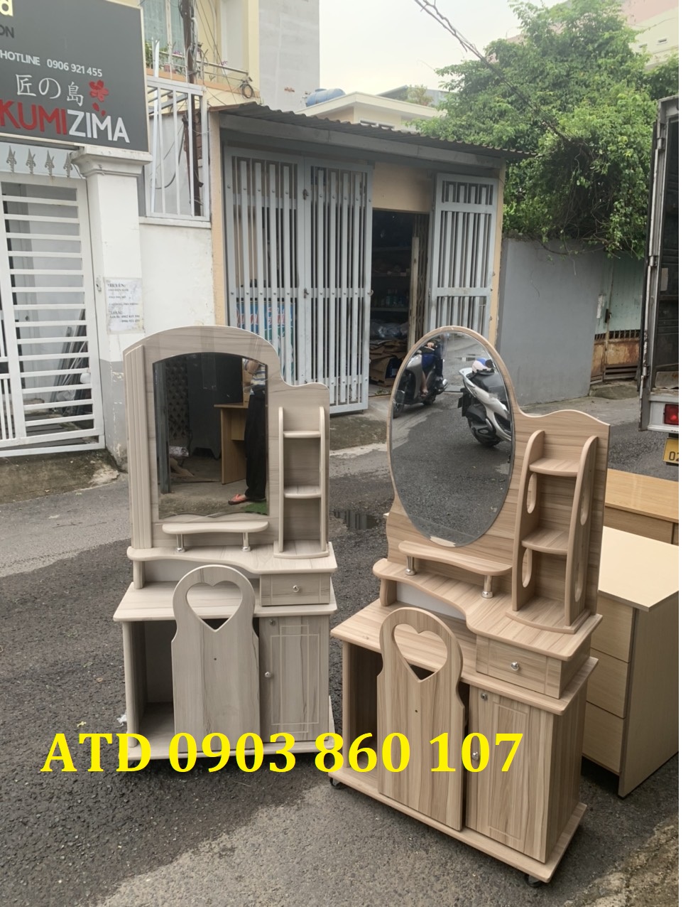 Bàn trang điểm gỗ ép min cao cấp chống trầy hàng loại 1 cho chị em hcm