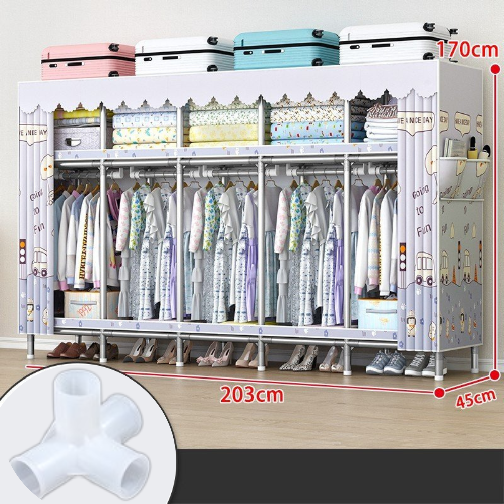 Tủ Đựng Quần Áo tủ vải bền nhất khung titan 2 buồng Bùi An