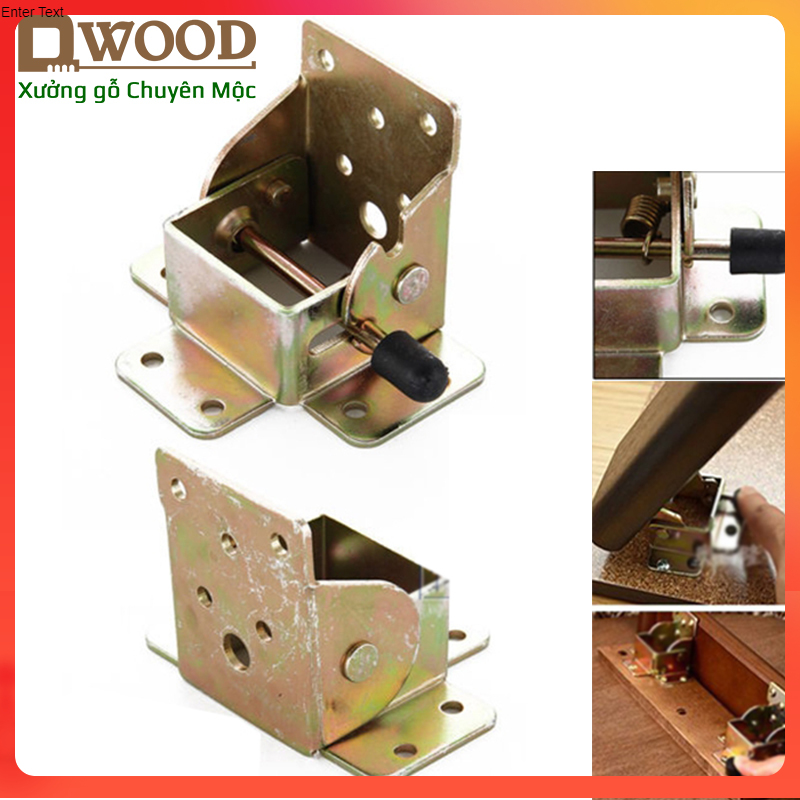 Bản lề chân bàn Dwood gập 90 độ có khóa gài loại to
