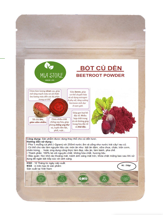 (BEETROOT POWDER) BỘT CỦ DỀN SẤY LẠNH NGUYÊN CHẤT 50G