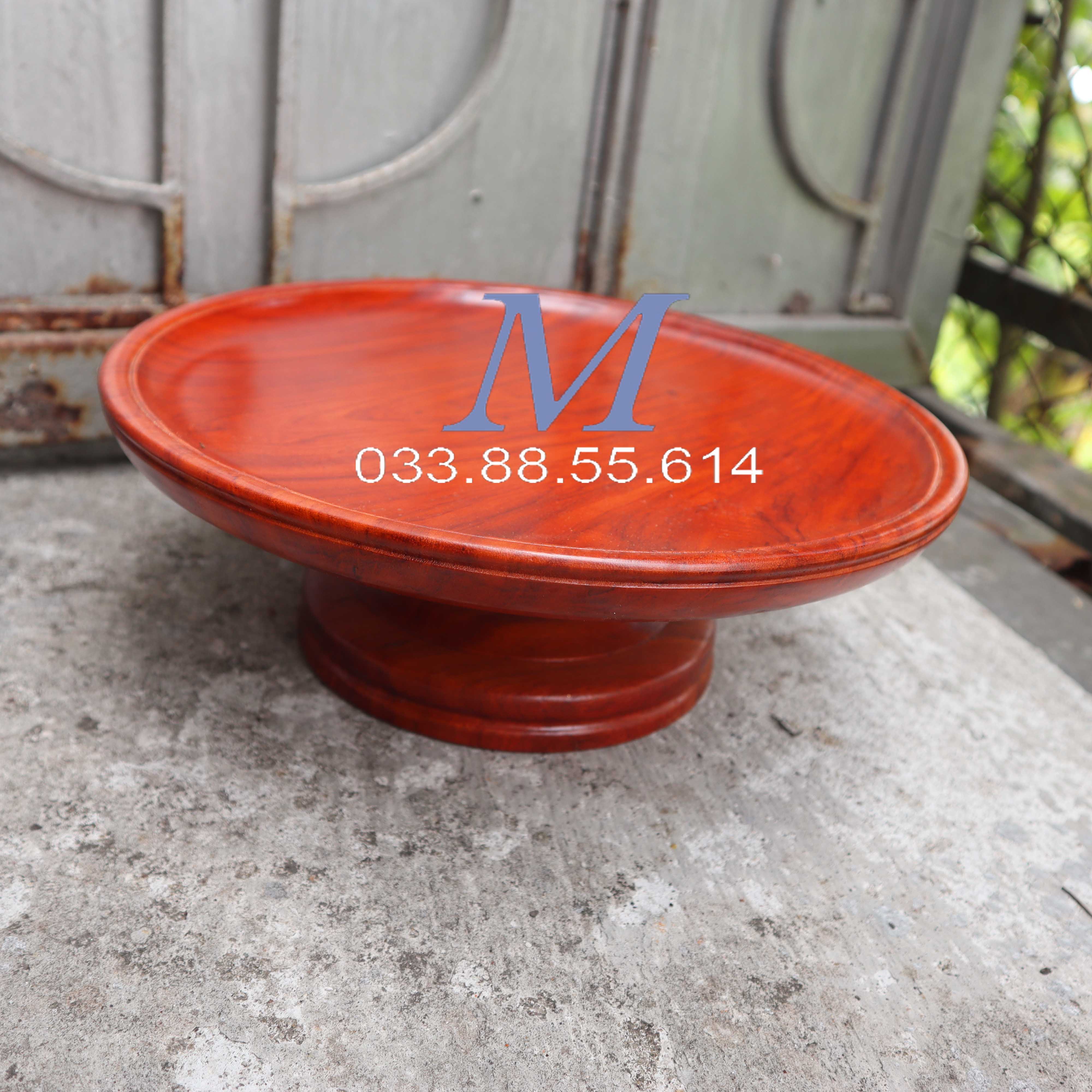 Mâm Bồng thờ gỗ nguyên khối đĩa hoa quả thờ gỗ hương