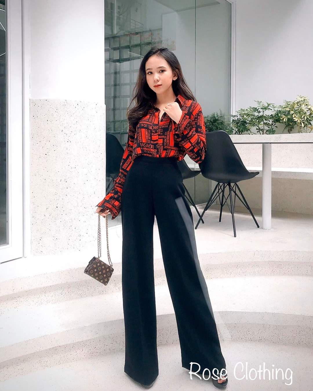 Quần ống rộng khóa sườn dài 100cm - 247StoreFashion