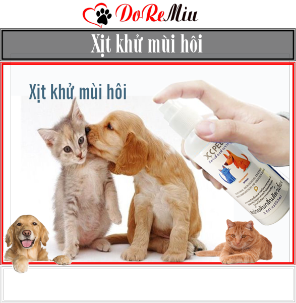 Nước hoa thú cưng XC PET 100ml (thailand) Xịt thơm khử mùi hôi cát mèo và mùi hôi trên cơ thể chó mèo