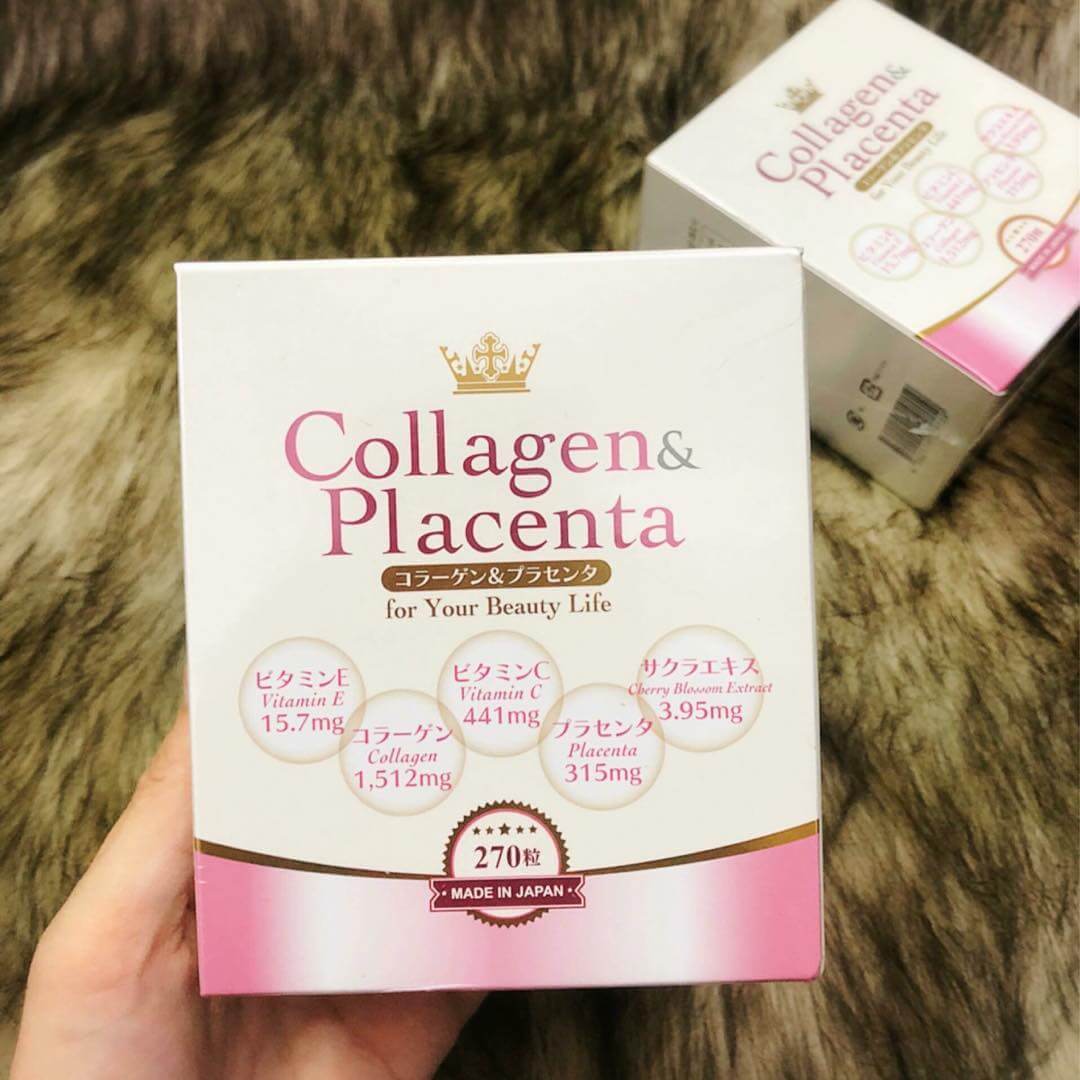 [HCM]Viên Uống chống lão hóa đẹp da Collagen-Placenta 270v made in Japan