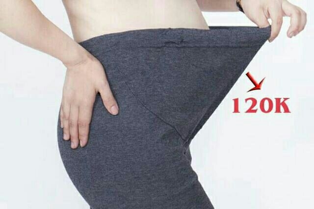 Quần dài bầu, Quần Legging bầu có chun chỉnh, chất zip đẹp