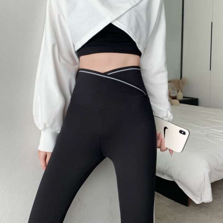 Quần Legging Nữ, Quần Legging Cạp Cao Cá Tính Thời Trang Nữ Chất Liệu Umi, Phong Cách Hàn Quốc