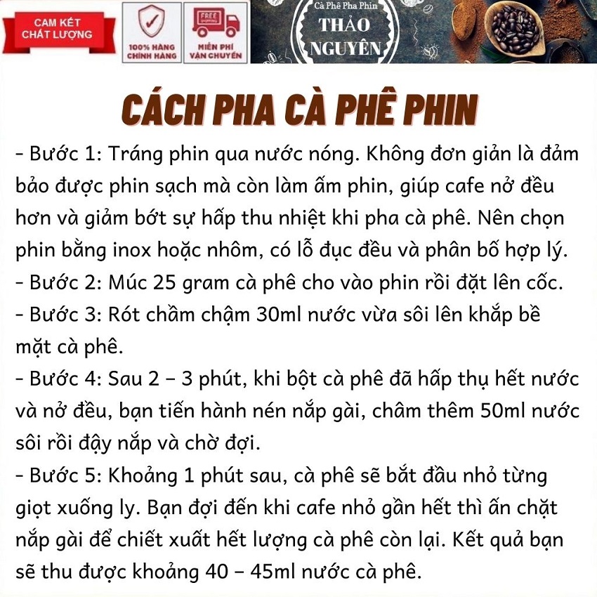 500gr COFFEE CÀ PHÊ RANG XAY THẢO NGUYÊN - CÀ PHÊ PHA PHIN
